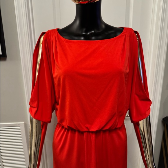 Jessica Simpson Bold Red Midi Dress - Picture 3 of 5